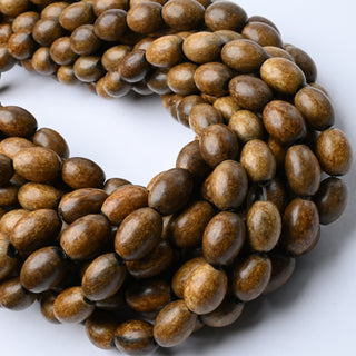 Perle in Corno Naturale Ovali Marrone Castagno 14x10mm