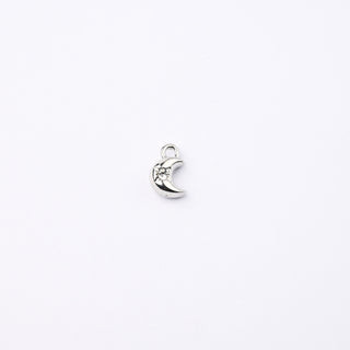 Ciondolo Petite in Ottone Mezza Luna con Strass Argento 8mm