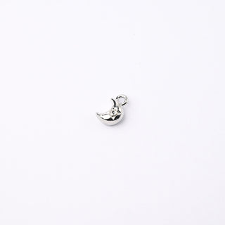 Ciondolo Petite in Ottone Mezza Luna con Strass Argento 8mm