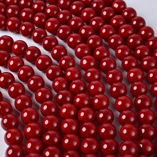 Perle in Pasta di Vetro Tondo Rosso Scuro 10mm