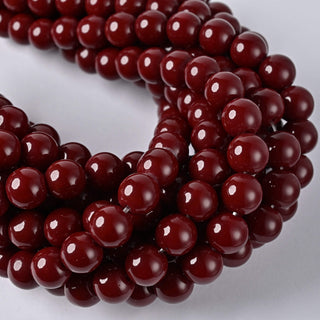 Perle in Pasta di Vetro Tondo Bordeaux 10mm
