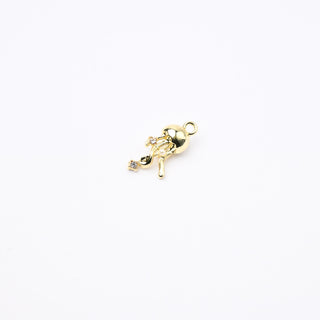 Ciondolo Petite in Ottone Medusa Oro con Strass e Perlina 10mm
