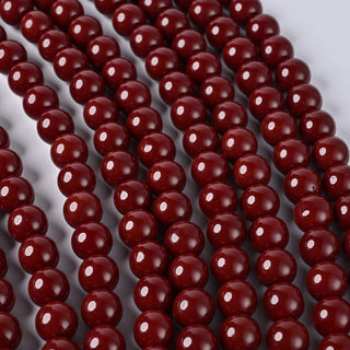 Perle in Pasta di Vetro Tondo Bordeaux 10mm