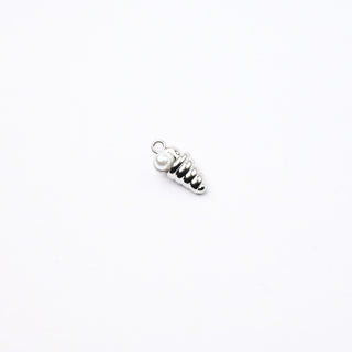 Ciondolo Petite in Ottone Conchiglia Argento con Perla 7mm