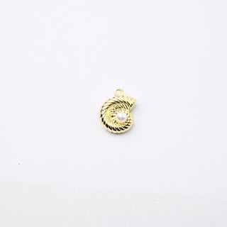 Ciondolo Petite in Ottone Conchiglia Oro con Perla 12mm