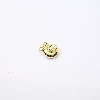 Ciondolo Petite in Ottone Conchiglia Oro con Perla 12mm