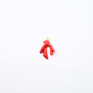 Ciondolo Petite in Ottone Oro Corallo Rosso 15mm