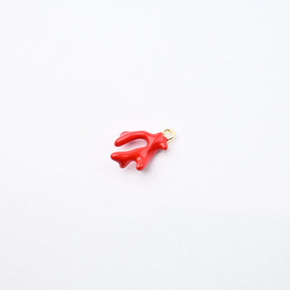 Ciondolo Petite in Ottone Oro Corallo Rosso 15mm
