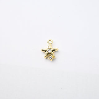 Ciondolo Petite in Ottone Stellina Oro con Strass 12mm