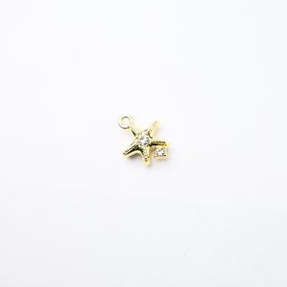 Ciondolo Petite in Ottone Stellina Oro con Strass 12mm