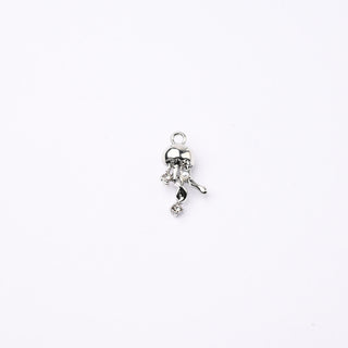 Ciondolo Petite in Ottone Medusa Argento con Strass e Perlina 10mm