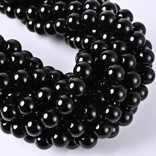 Perle in Pasta di Vetro Tondo Nero 10mm