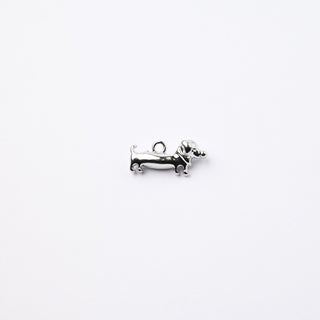 Ciondolo Petite in Ottone Cagnolino Bassotto Argento 12mm