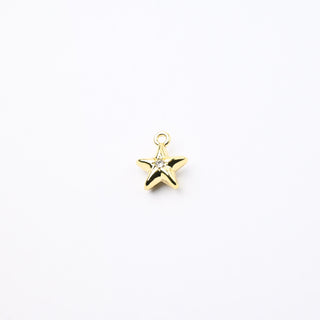 Ciondolo Petite in Ottone Stellina Oro con Strass 12mm