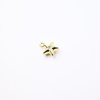 Ciondolo Petite in Ottone Stellina Oro con Strass 12mm