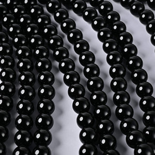 Perle in Pasta di Vetro Tondo Nero 10mm