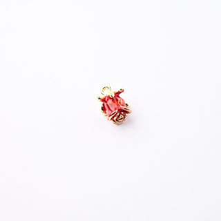 Ciondolo Petite in Ottone Rosa Rossa 14mm