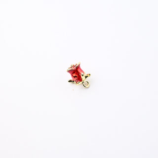 Ciondolo Petite in Ottone Rosa Rossa 14mm
