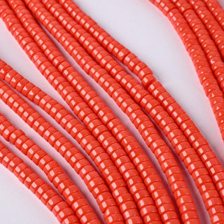 Perle in Pasta di Vetro Rondella Arancione 6x3mm