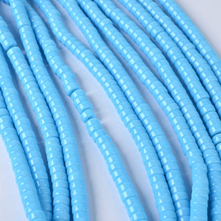Perle in Pasta di Vetro Rondella Celeste 6x3mm