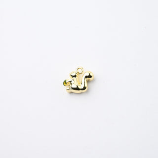 Ciondolo Petite in Ottone Scoiatolo Oro con Pallina Verde 11mm
