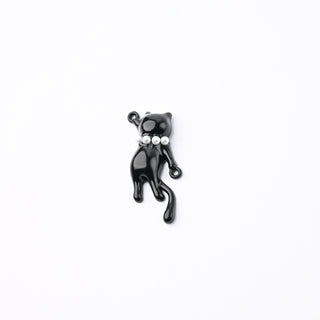 Connettore Petite in Ottone Gattina Nera con Collarino in Perle 23mm