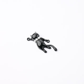 Connettore Petite in Ottone Gattina Nera con Collarino in Perle 23mm