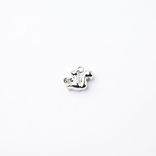 Ciondolo Petite in Ottone Scoiatolo Argento con Pallina Verde 11mm