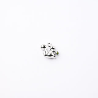 Ciondolo Petite in Ottone Scoiatolo Argento con Pallina Verde 11mm