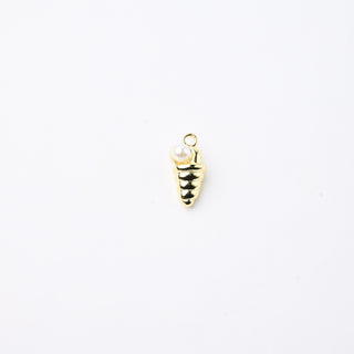 Ciondolo Petite in Ottone Conchiglia Oro con Perla 7mm
