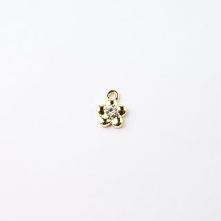 Ciondolo Petite in Ottone Fiore Oro con Strass 9mm