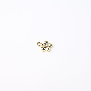 Ciondolo Petite in Ottone Fiore Oro con Strass 9mm