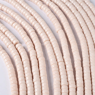 Perle in Pasta di Vetro Rondella Cipria 6x3mm