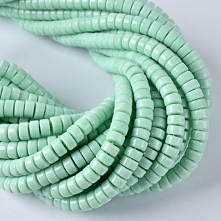 Perle in Pasta di Vetro Rondella Verde Menta 6x3mm