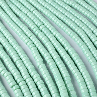 Perle in Pasta di Vetro Rondella Verde Menta 6x3mm