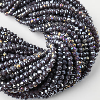 Cristalli Rondella Viola Scuro Aurora Boreale 4mm - Filo da 40 cm | Sarobidy