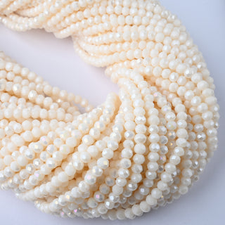 Cristalli Rondella Bianco Avorio Aurora Boreale 4mm - Filo da 40 cm | Sarobidy