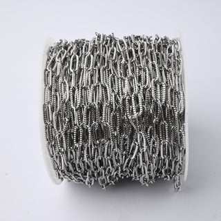 Catena in Acciaio Ovale Zigrinata 7x2,5mm - Vendita a Bobina