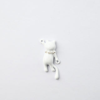 Connettore Petite in Ottone Gattina Bianca con Collarino in Perle 23mm