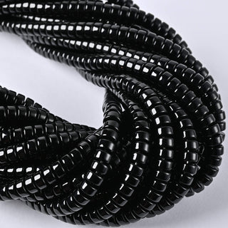 Perle in Pasta di Vetro Rondella Nero 6x3mm