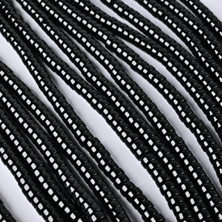 Perle in Pasta di Vetro Rondella Nero 6x3mm