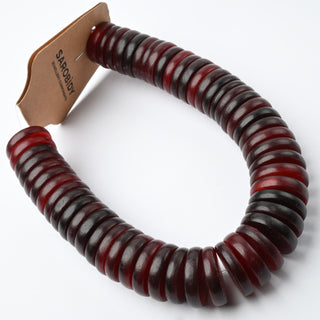 Perle in Corno Naturale Rondelle Rosso 20mm