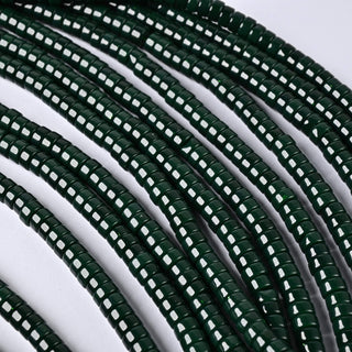 Perle in Pasta di Vetro Rondella Verde Scuro 6x3mm