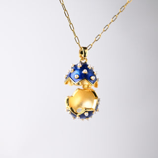 Medaglione Ovetto del Tesoro Blu 19x14mm