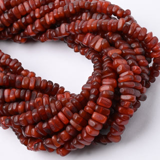 Perle in Corno Naturale Chips Rosso 7x5mm