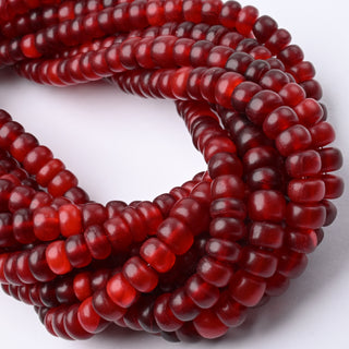 Perle in Corno Naturale Cilindri Rosso 8x6mm