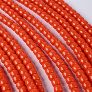Perle in Pasta di Vetro Cilindro Arancione 8x6mm