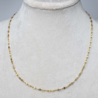 Collana con Estensione in Acciaio Oro Maglia Twist Martellata 40 cm - Sarobidy