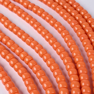 Perle in Pasta di Vetro Cilindro Arancione Pastello 8x6mm