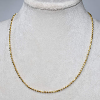 Collana con Estensione in Acciaio Oro Maglia a Palline 42 cm - Sarobidy